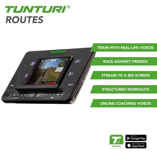 Routes app på Tunturi T90 Endurance Løbebånd