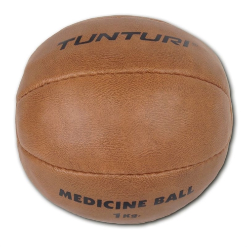 Tunturi Medicinbold - 1 kg i brun læder