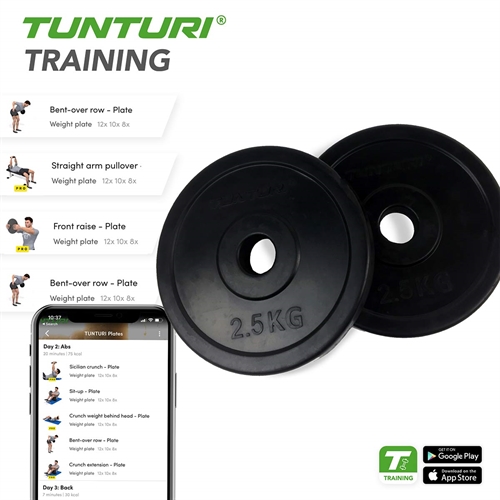 App til Tunturi Gummi Vægtskiver - 2,5 kg/Ø30 mm