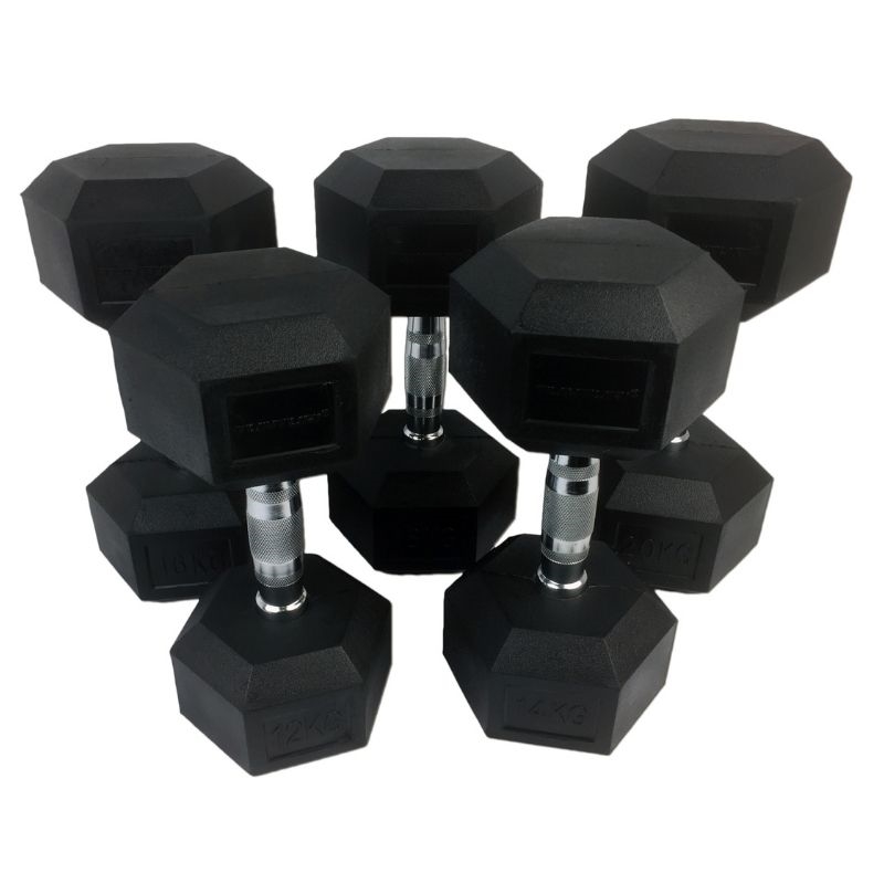 Tunturi Håndvægtssæt 12-20 kg (5 Par) i sort 