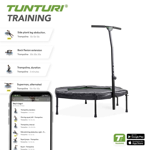 Tunturi Fitness Trampolin med håndtag app