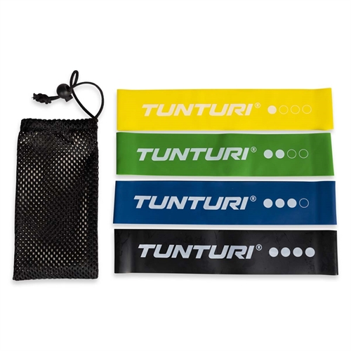 Tunturi Mini Resistance Band Set 4 stk med pose ovenfra