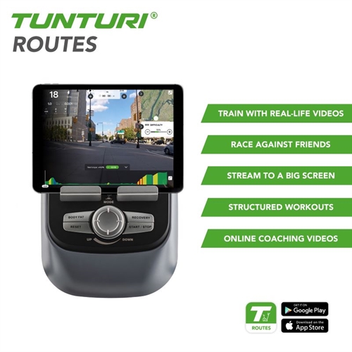 routes app på Tunturi E60 Performance Motionscykel