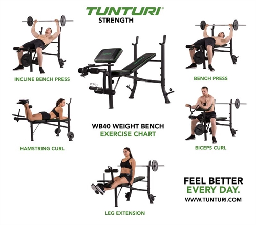 øvelser med Tunturi WB40 Multi Træningsbænk