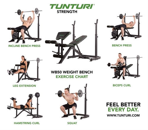 Tunturi WB50 Multi træningsbænk øvelser