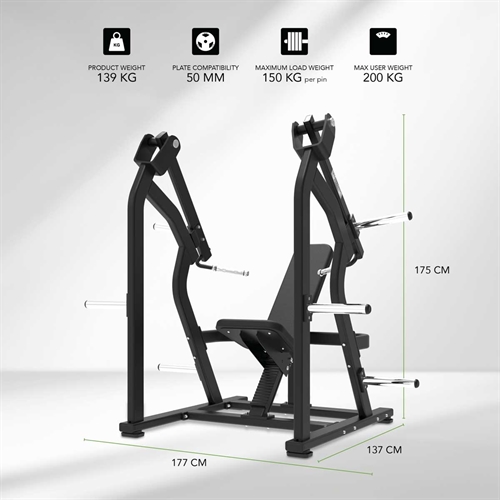 Tunturi Platinum Shoulder Press (Plate Loaded) mål
