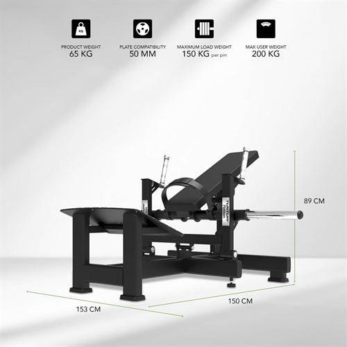 Tunturi Platinum Hip Thrust (Plate Loaded) mål