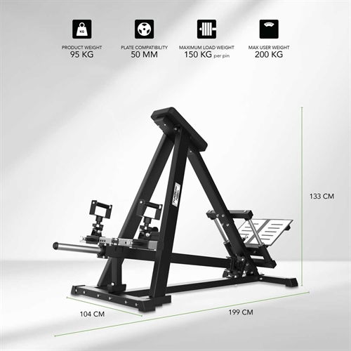 Tunturi Platinum Adjustable T-bar Row (Plate Loaded) mål