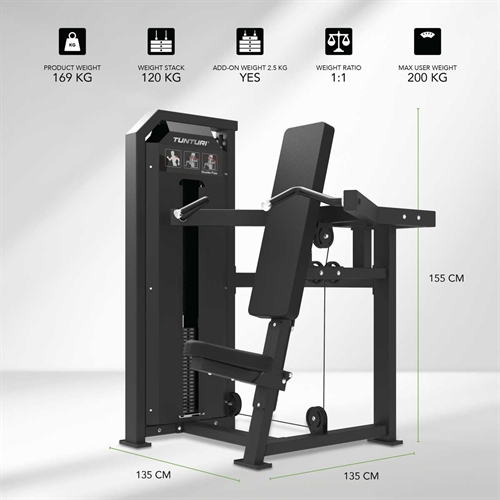 Tunturi Platinum Shoulder Press (Selectorized) mål