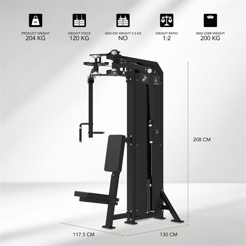Tunturi Platinum Dual Pec Fly/Rear Delt (Selectorized) mål