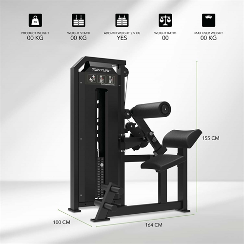 Tunturi Platinum Dual Back/Abdominal Combo (Selectorized) mål