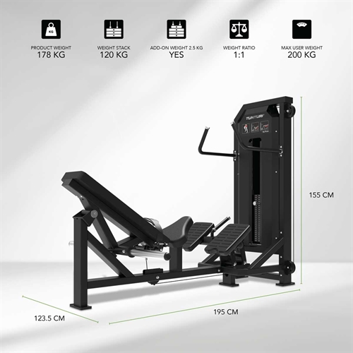 Tunturi Platinum Hip Thrust (Selectorized) mål