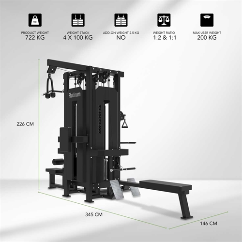 Tunturi Platinum Multi 4 Stations (Selectorized) mål