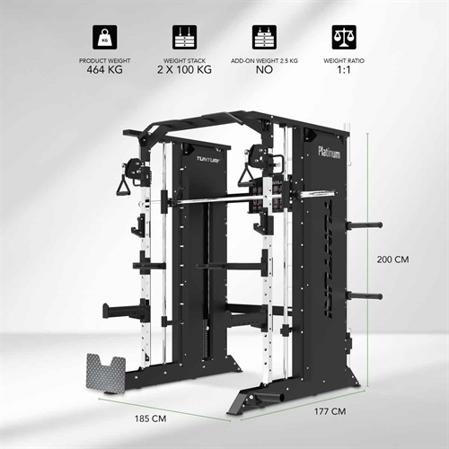 Tunturi Platinum Full Smith/Functional Trainer (Selectorized) mål
