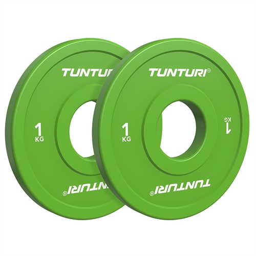 Tunturi Platinum Fractional Vægtskiver - 2 x 1 kg - Grøn