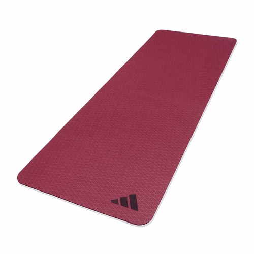 Adidas 4 mm Yogamåtte - Bordeaux flad