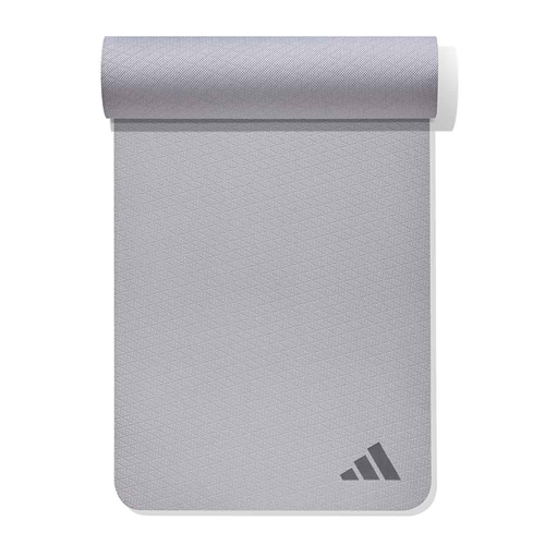 Adidas 4 mm Yogamåtte - Sølv rullet ud