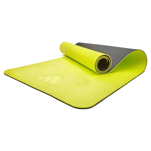 Adidas Dobbeltsidet 6 mm Yogamåtte - 176 x 61 cm - Sort/Gul