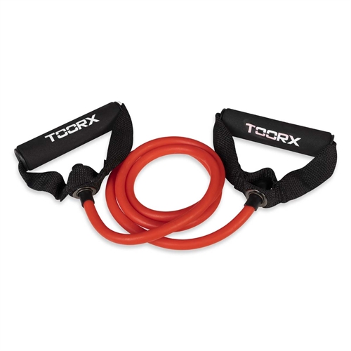 Toorx Elastisk Tube - Let (Rød) rullet sammen