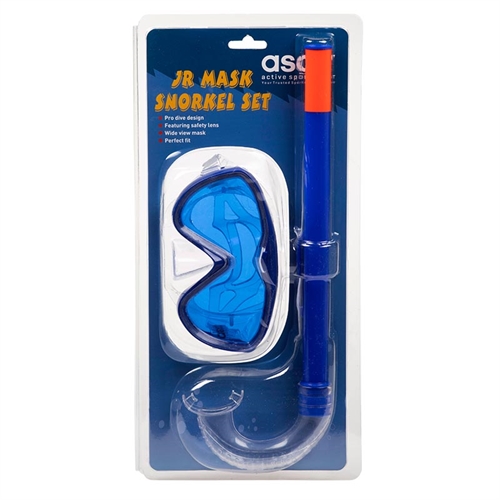 ASG Dykkermaske og snorkel sæt Junior (Blå) indpakning