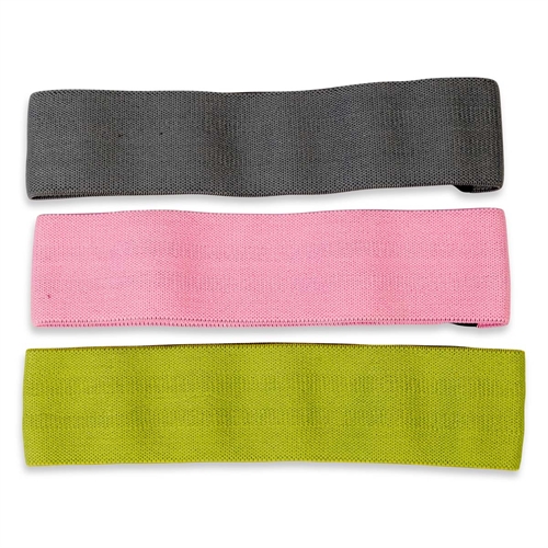 ASG Tekstil Træningselastikker i grå, pink og grøn