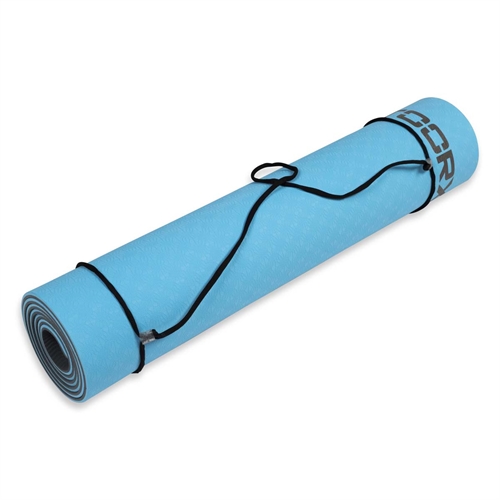 Toorx Pro Yogamåtte - 6 mm (Blå/Grå) med bæresele