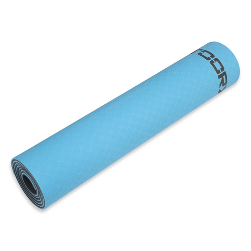 Toorx Pro Yogamåtte - 6 mm (Blå/Grå) som rulle