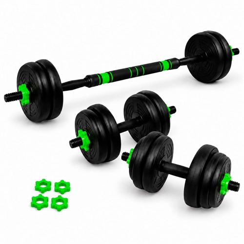 Active Sports Gear Justerbart Vægtsæt - Sort/Grøn - 15 kg