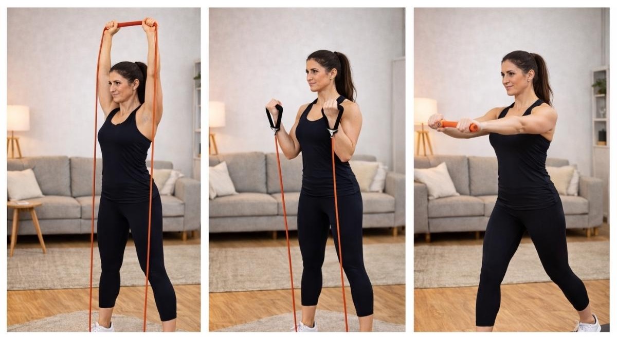 overkrop styrketræning med elastik