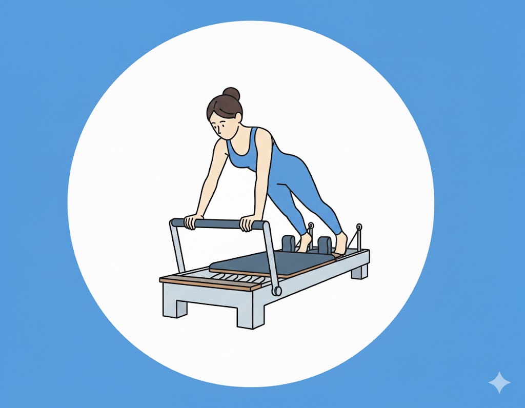 Reformer øvelse Push-ups mod vognen