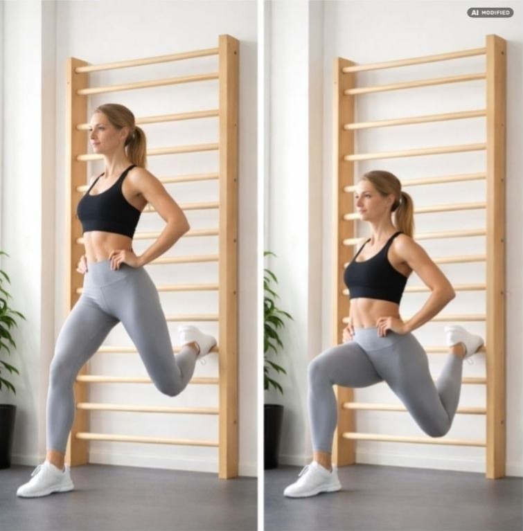 Bulgarian split squats på ribbe