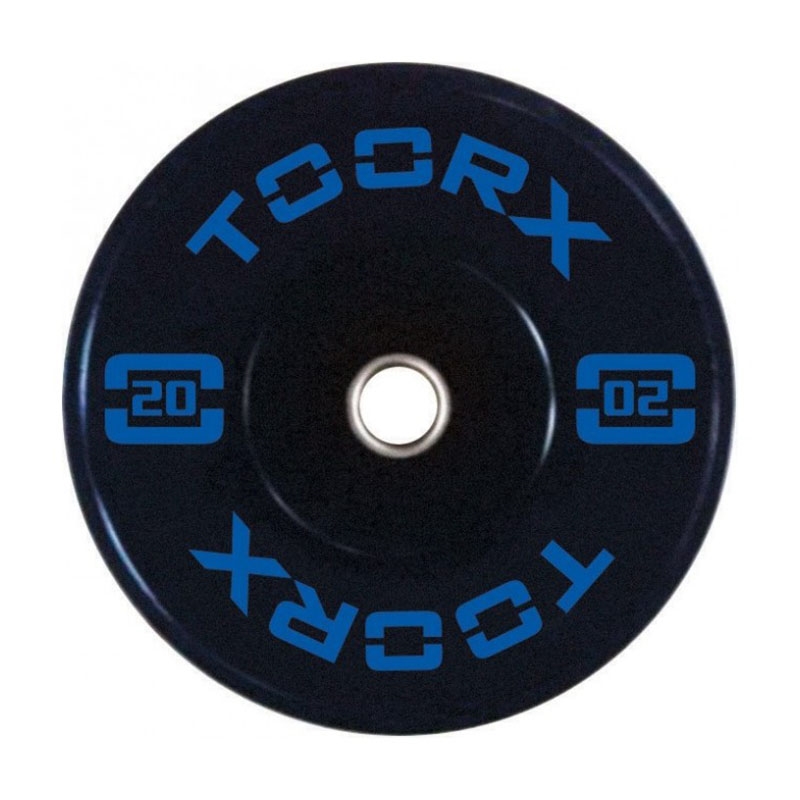 Toorx Bumperplate Training 20 kg i sort med blå skrift