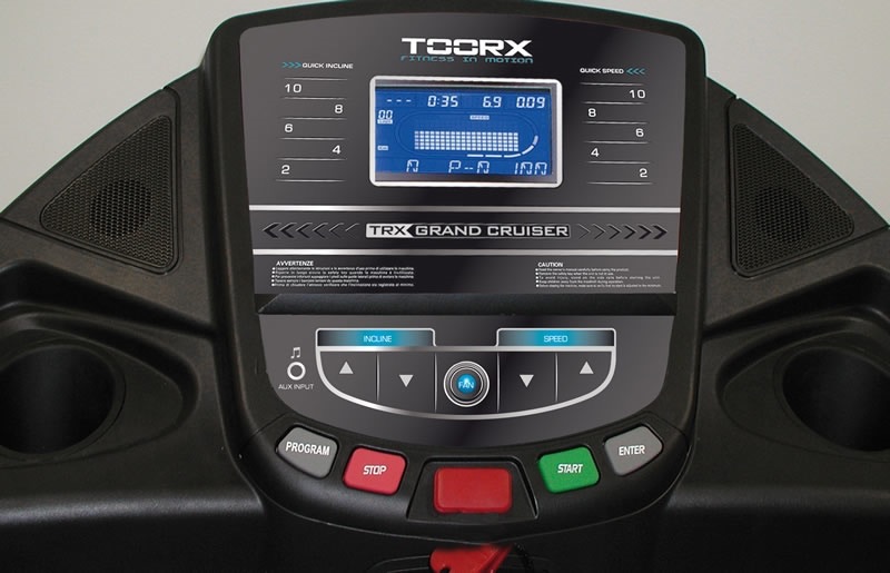 nærbillede af Toorx TRX Grand Cruiser Løbebånd computer.