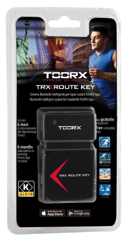 Rout key fra Toorx. enheden er forkantet og sort med lidt rødt på i sin indpakning.